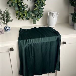 Elegant Green Satin Skirt